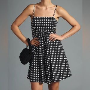 Anthropologie Hutch Bandeau Romper Black and White Gingham Romper Small